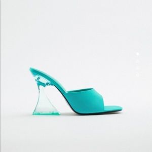 NWT! Never worn! Zara Heeled Sandals with Methacrylate heels.